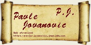 Pavle Jovanović vizit kartica